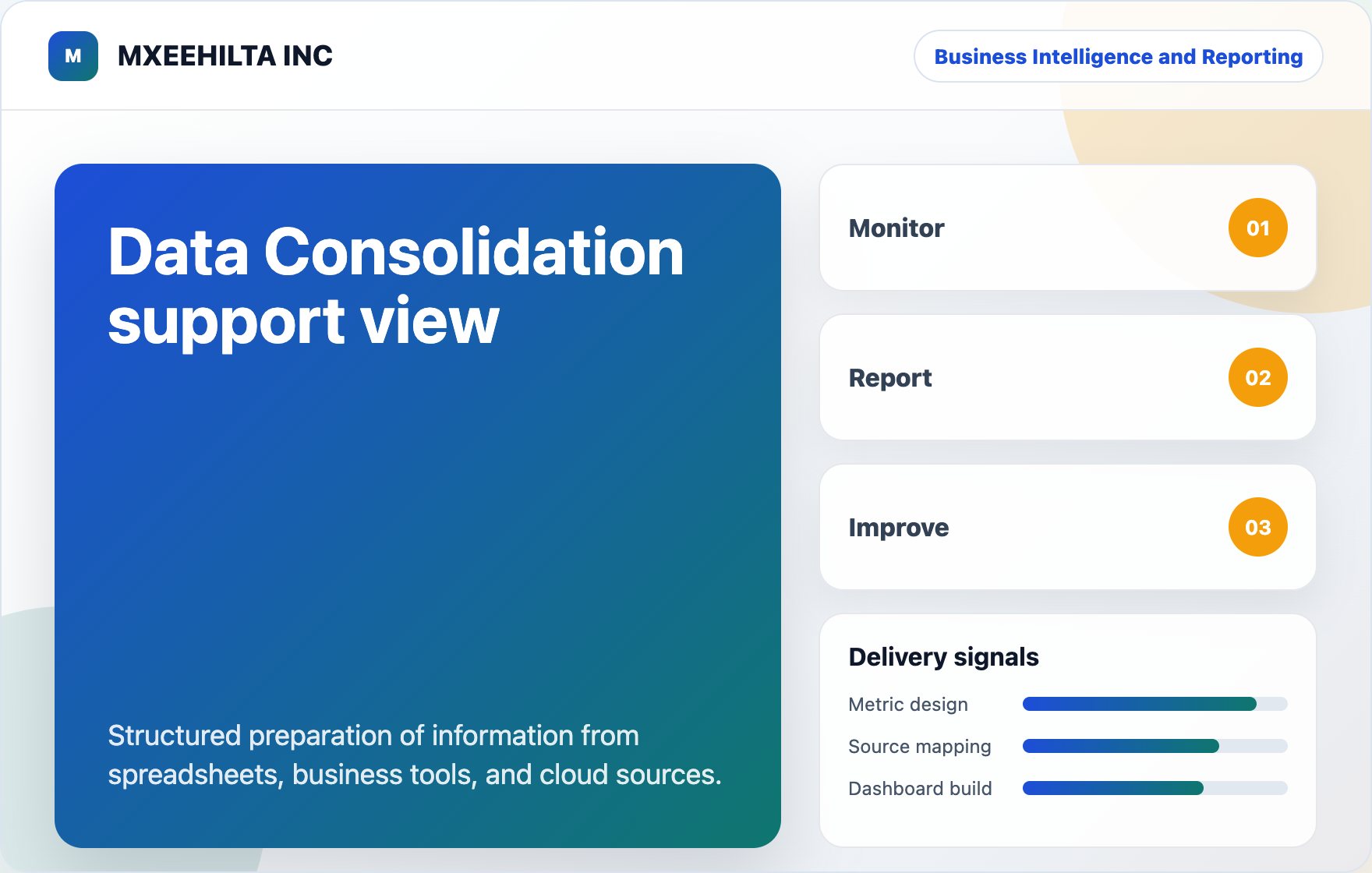 Data Consolidation support view visual for MXEEHILTA INC